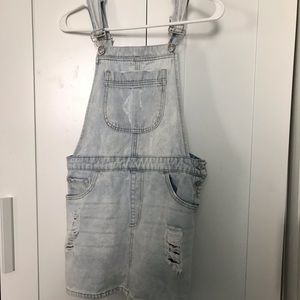 Denim overall skirt